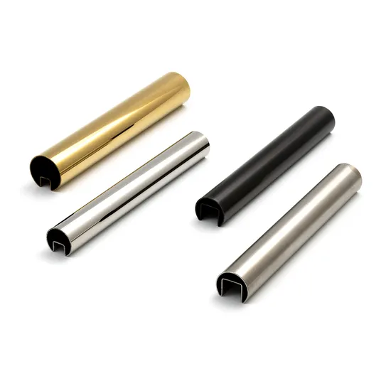 Системы стеклянных перил из круглой трубы с пазами из нержавеющей стали 304 316