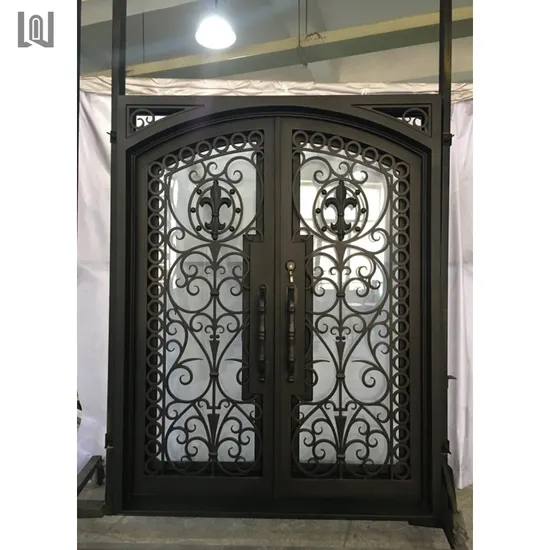 Быстрая доставка. Входные железные французские двери из кованого железа.